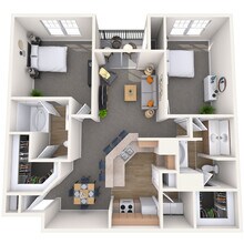2 Beds • 2 Bath 011033 floor plan
